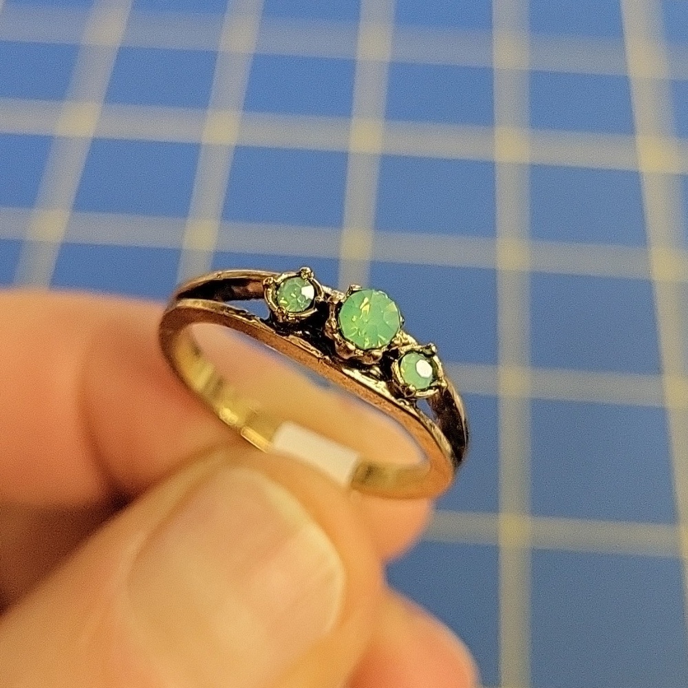 Turquoise Stone Antique Silver Tone Ring Size 8
